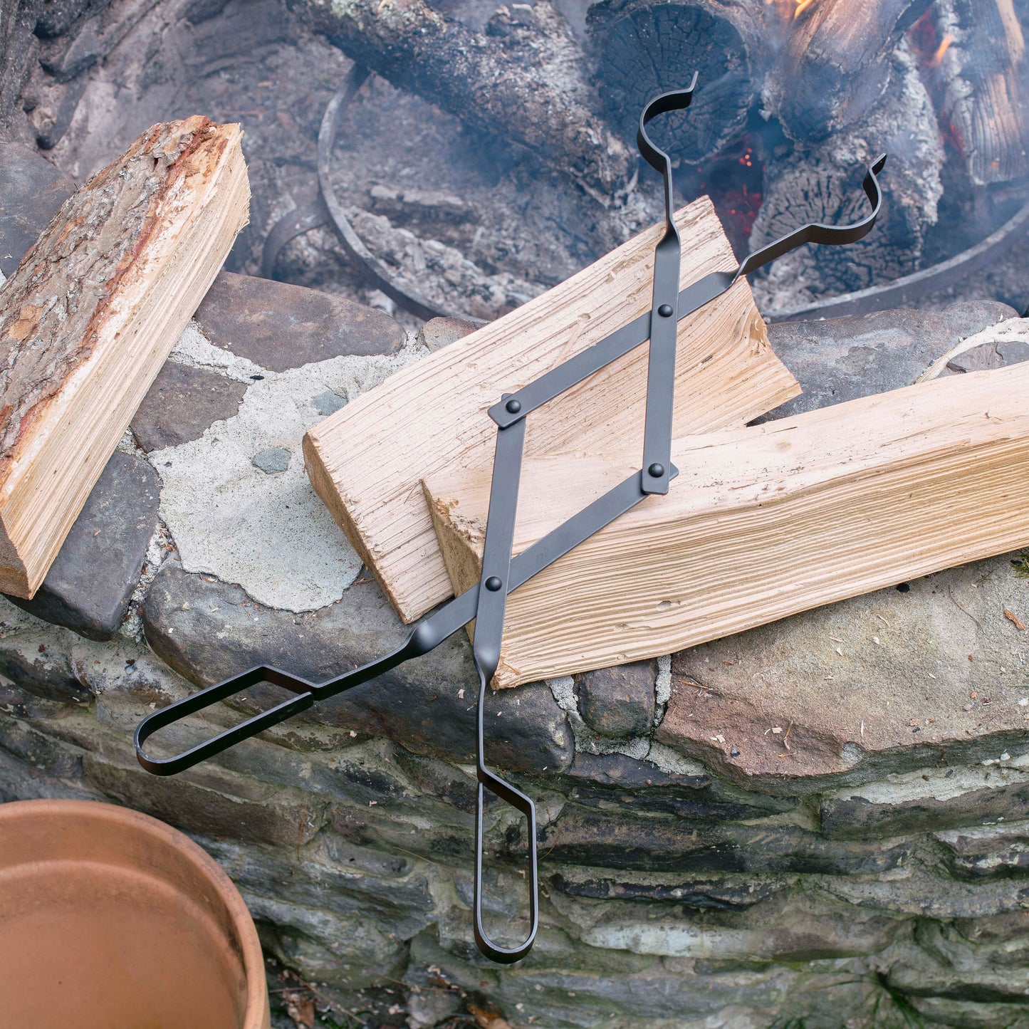 25" Fireplace Tools- Iron Log Grabber