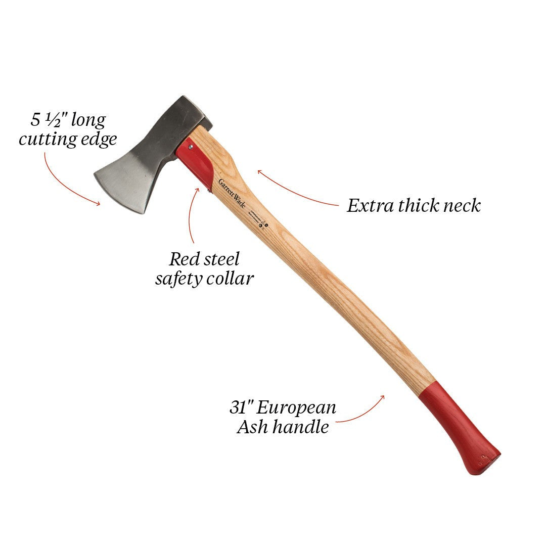 German Made Forest Axe With Protective Steel Collar