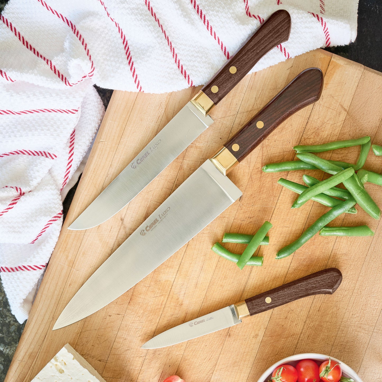 Chef Knife - handle in wood and brass