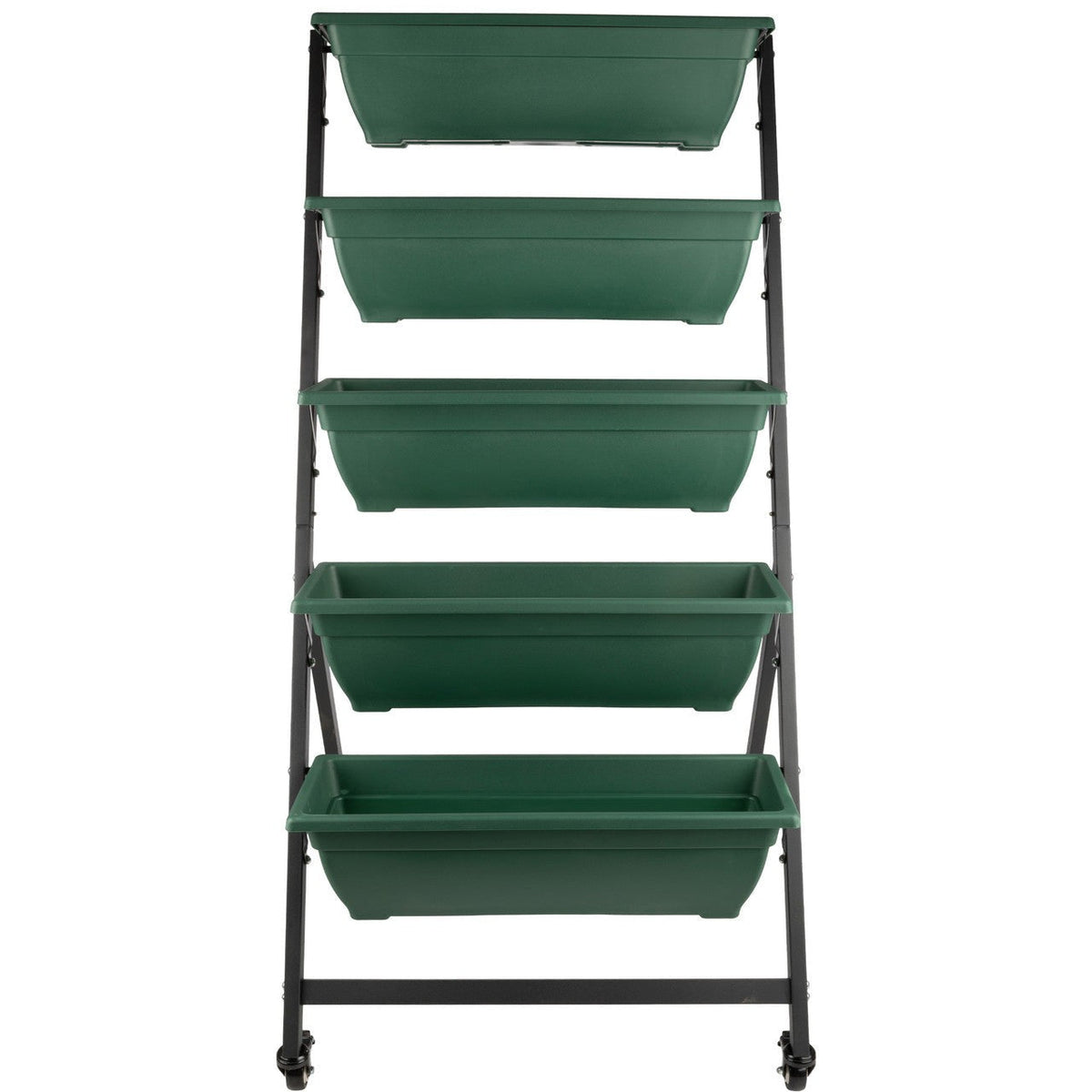 5-Tier Vertical Planter with Wheels - Hunter Green
