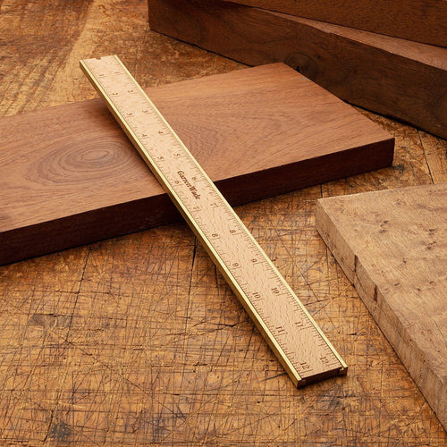 12" Brass Bound Wood Rule