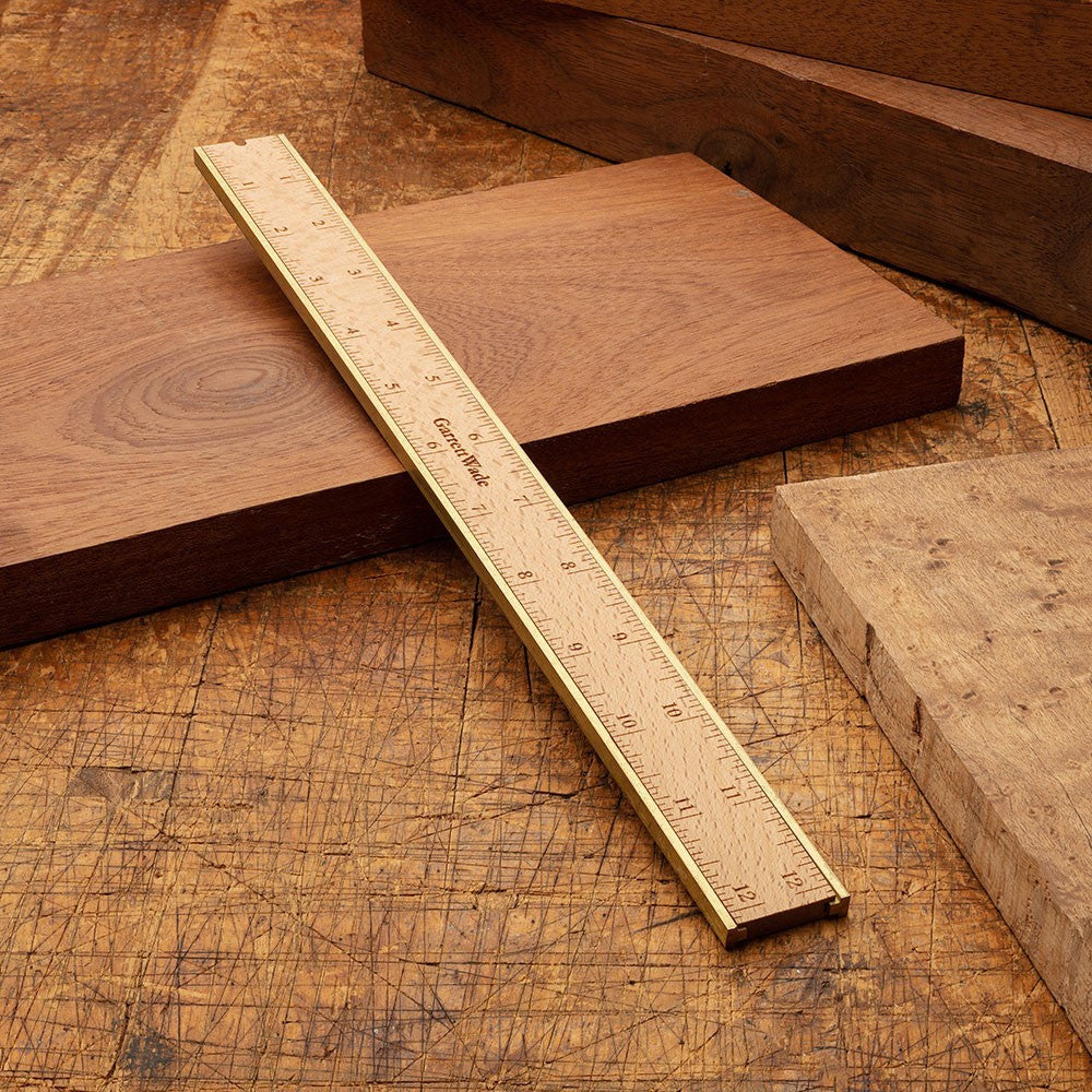 12" Brass Bound Wood Rule
