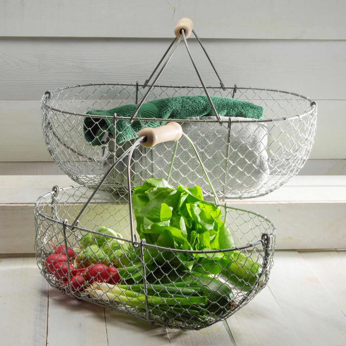 Large Woven Galvanized Basket