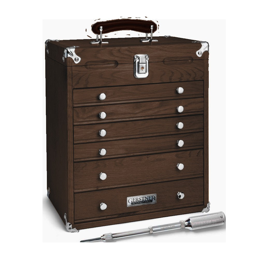 Gerstner International Dark Oak Six-Drawer Chest