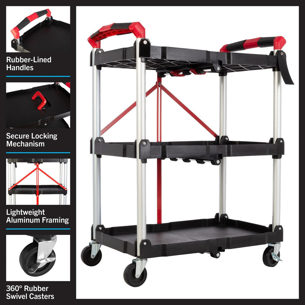 Folding Cart (50lb Capacity Per Shelf)