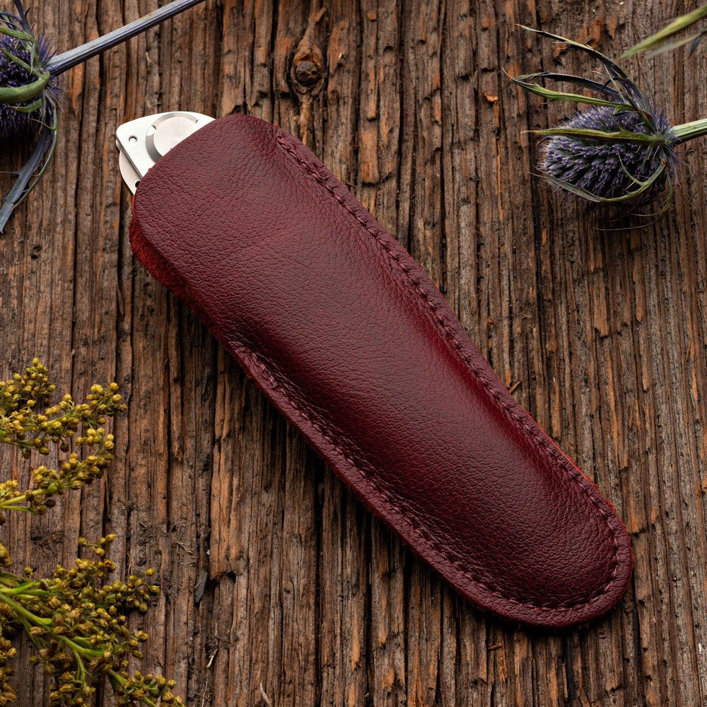 K2 Mushroom Design Folding Knife and Leather Pouch