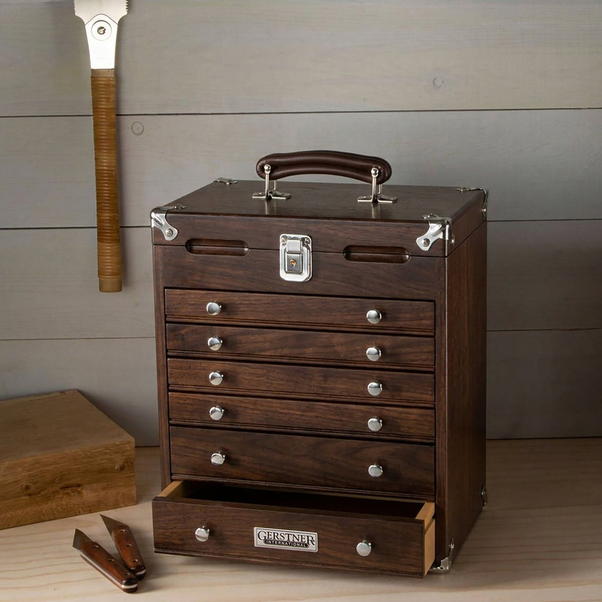 Gerstner International Dark Oak Six-Drawer Chest