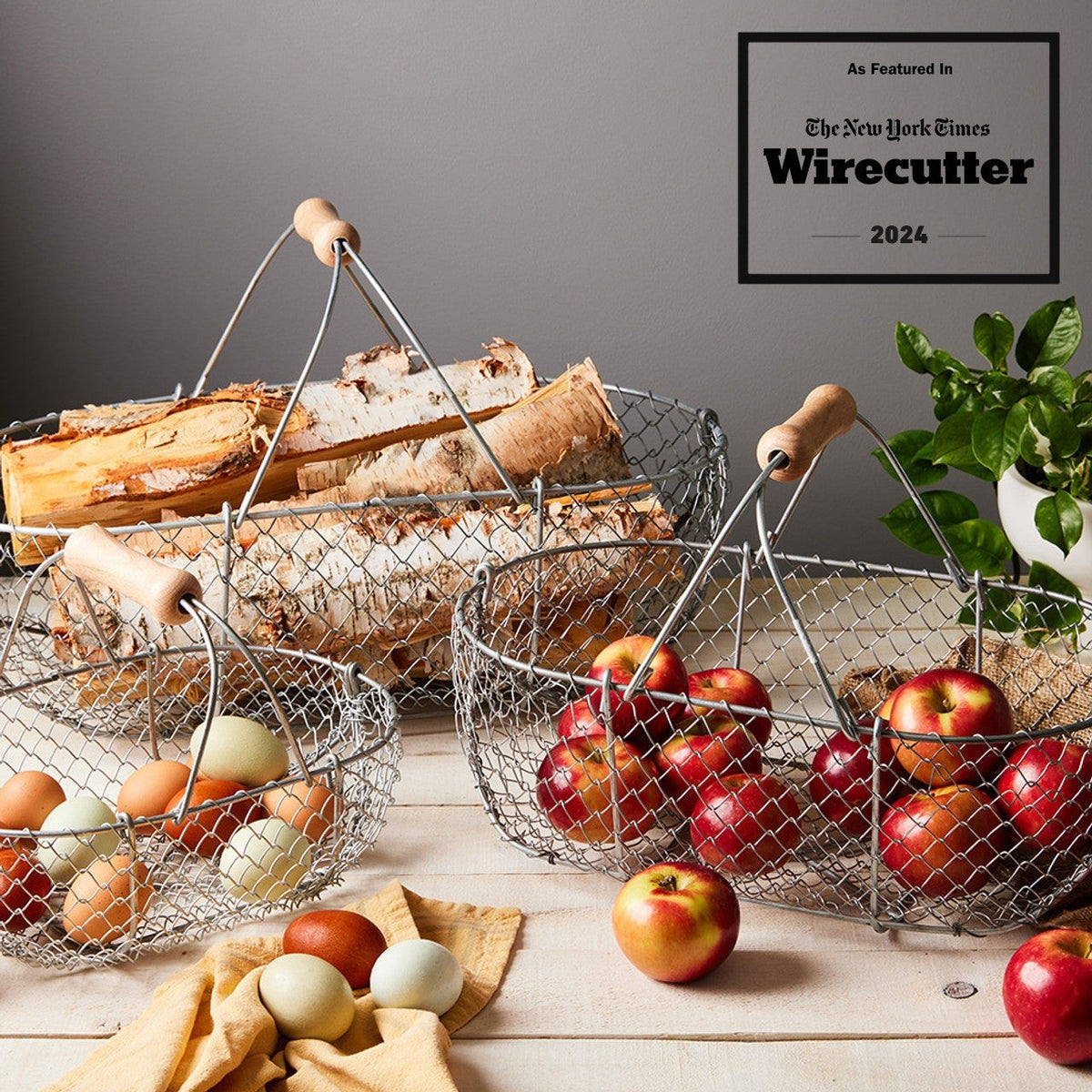 Large Woven Galvanized Basket