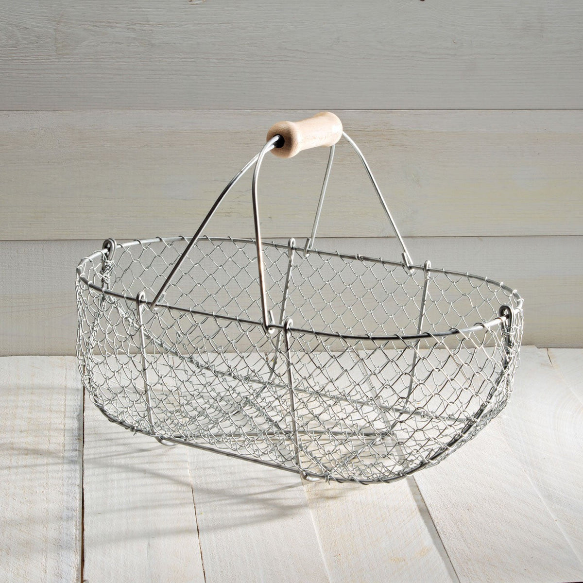 Woven Galvanized Basket Pair