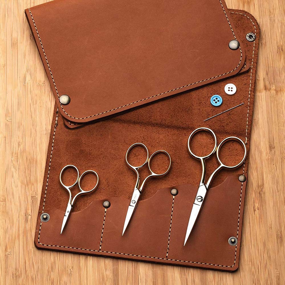 Classic Embroidery Scissors with Leather Case