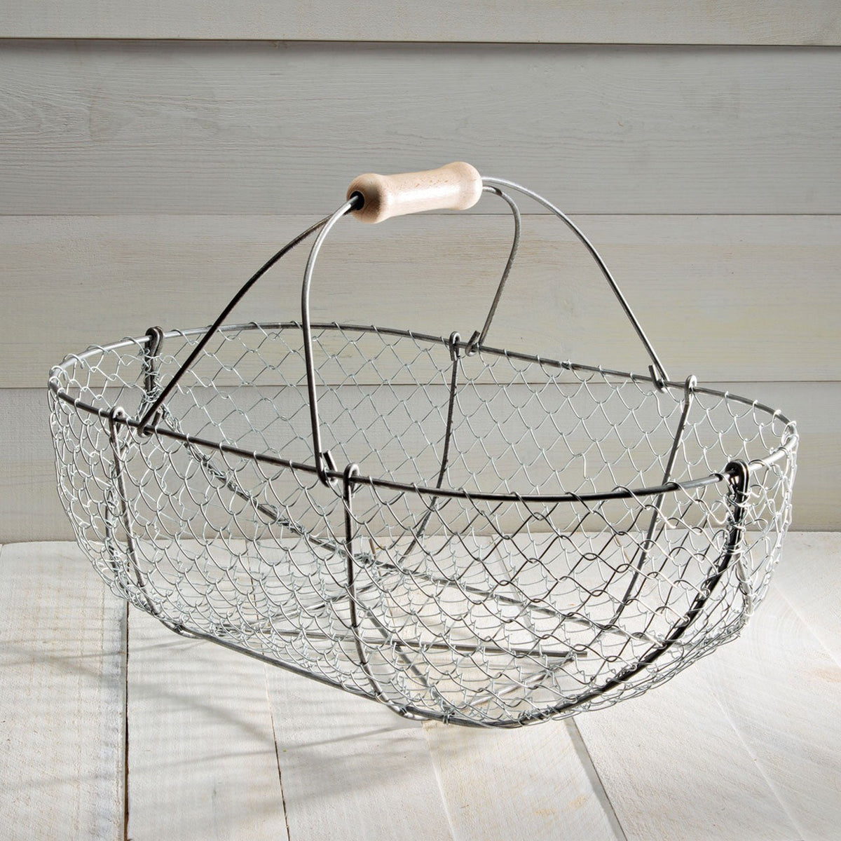 Woven Galvanized Basket Pair
