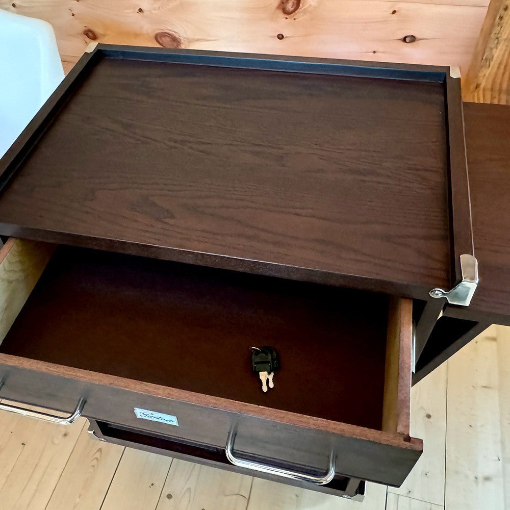 Gerstner International Dark Oak Rolling Cabinet