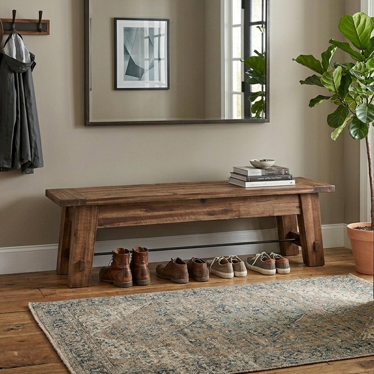 60 In. Industrial Style Entry Bench