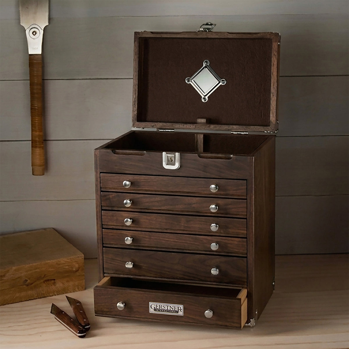 Gerstner Six-Drawer Chest + Garrett Wade Push Drill Set