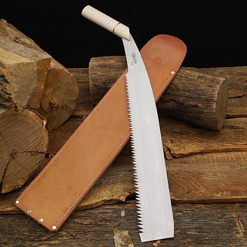 Japanese Log Saw And Leather Case