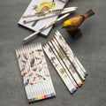 Set Of 12 Birds & Trees -Themed Color Artist Pencils
